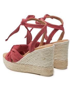 Manebi Espadrile Hamptons Wedge Espadrilles With Knot W 1.5 WS Tamnocrvena