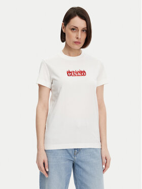 PINKO PINKO T-Shirt Trapani 105050 A2D6 Biały Regular Fit