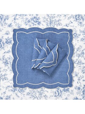 Roseberry Home Roseberry Home Serwetki haftowane Blue Onde Niebieski