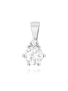Fugart Fugart Naszyjnik Zawieszka z białego złota z diamentami laboratoryjnymi FZ076-B585-LD0.52 Biały