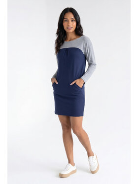 FIGL FIGL Každodenní šaty M1359 Tmavomodrá Straight Fit