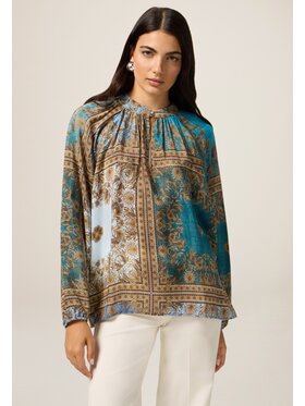 Oltre Oltre Blusa 2013J000778N0R4 Turchese Regular Fit