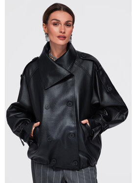 Ombre Ombre Kurtka przejściowa OW-JAFL-0139 Czarny Oversize