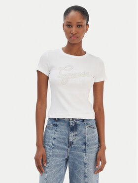 Guess Guess T-Shirt W6RI22 KA0H1 Bílá Slim Fit