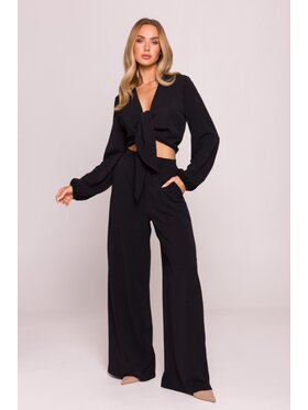 Made of Emotion Made of Emotion Spodnie materiałowe M862 Czarny Wide Leg