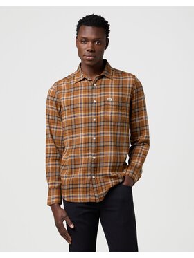 Wrangler Wrangler Koszula 112371404 Brązowy Regular Fit