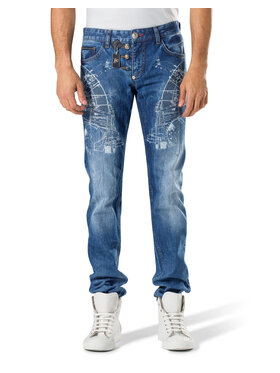 PHILIPP PLEIN PHILIPP PLEIN Džínsy 30757 Modrá Straight Fit