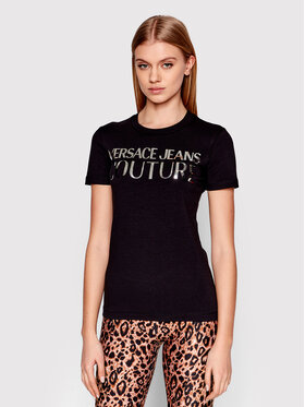 Versace Jeans Couture Versace Jeans Couture T-Shirt Mirror 72HAHG01 Černá Regular Fit