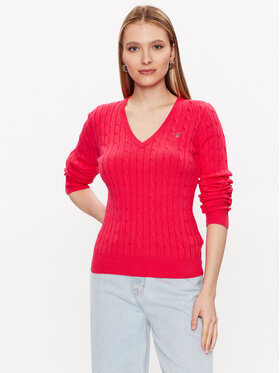 Gant Gant Пуловер Cable 480022 Розов Slim Fit