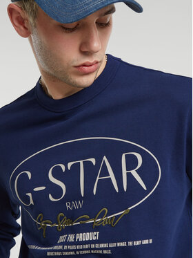 G-Star Raw Majica Dugih Rukava Circle D25100-D257 Plava Regular Fit