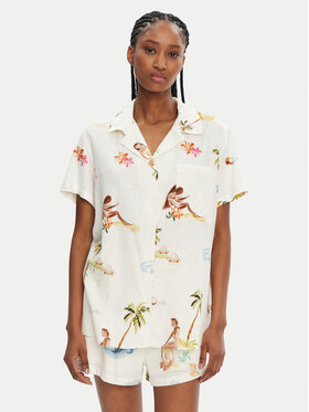Seafolly Seafolly Koszula Isla Palm 55398-TO Écru Regular Fit