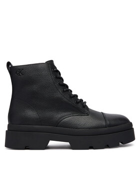 Calvin Klein Calvin Klein Outdoorová obuv Lugged Mid Lace Up Tc Tu Lth HM0HM02267 Čierna