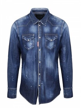 Dsquared2 Dsquared2 Koszula S74DM0421 S30341 Niebieski Regular Fit
