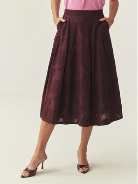 TATUUM TATUUM Spódnica midi TAFTIKO 2 Bordowy Flare Fit