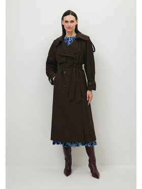 BIZUU BIZUU Trencz RACHELLA OVERSIZED TRENCH COAT Brązowy Standard Fit