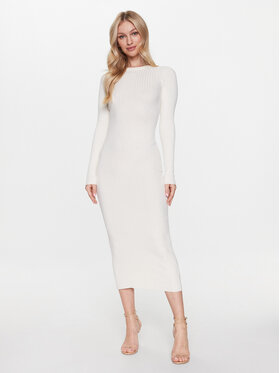 Edited Edited Kötött ruha EDT7006002 Ekru Fitted Fit