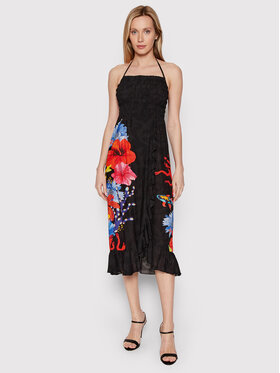 Desigual Desigual Nyári ruha Pomelo 22SWMW20 Fekete Regular Fit