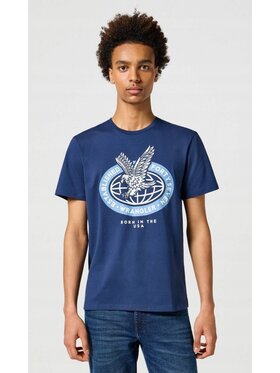 Wrangler Wrangler T-Shirt Americana Tee Niebieski Regular Fit