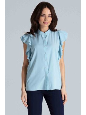 Lenitif Lenitif Bluzka K482 Niebieski Regular Fit