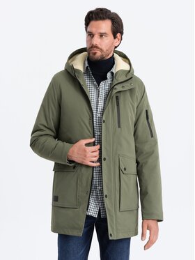 Ombre Ombre Parka OM-JALJ-0131 Khaki Regular Fit