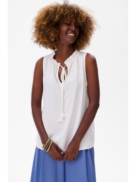 blue shadow blue shadow Bluzka Funkia Écru Regular Fit