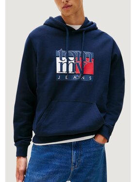 Tommy Jeans Tommy Jeans Felpa TJM REG RWB FLAG HOO Blu Casual Fit