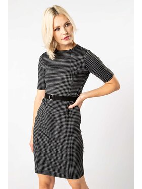 QUIOSQUE QUIOSQUE Sukienka codzienna SZACH DRESS BIS Szary Regular Fit