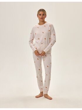 Esotiq Esotiq Piżama 42099 Beżowy Regular Fit