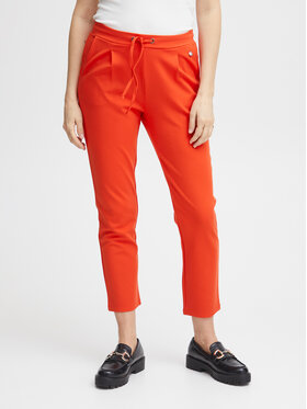 Fransa Fransa Spodnie materiałowe 20605622 Czerwony Regular Fit