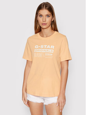 G-Star Raw G-Star Raw T-Shirt Originals Label D19953-4107-C962 Pomarańczowy Regular Fit