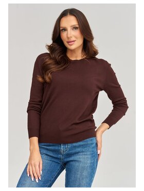 Makadamia Makadamia Sweter C105 Brązowy Loose Fit