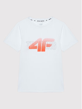 4F 4F T-Shirt HJL22-JTSMF001 Biały Regular Fit