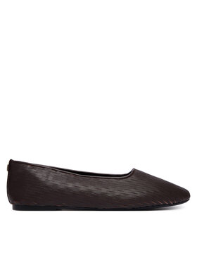 Calvin Klein Calvin Klein Balerinke Oblique Ballerina Cut Lth HW0HW03033 Tamnocrvena