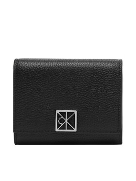 Calvin Klein Calvin Klein Peňaženka Emblem Hw Pebble Trifold W/Zip LV04F1128G Čierna