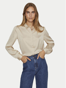Vila Vila Hemd 14063320 Beige Regular Fit
