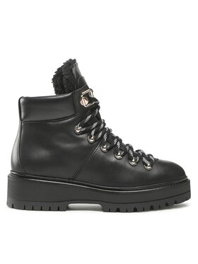 Tommy Hilfiger Tommy Hilfiger Tronchetti Leather Outdoor Flat Boot FW0FW06725 Nero