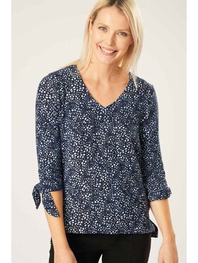 QUIOSQUE QUIOSQUE Halenka SWEETY BLOUSE Tmavomodrá Regular Fit