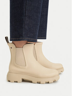 Tommy Hilfiger Tommy Hilfiger Cizme de cauciuc Flag Cleated FW0FW09387 Bej