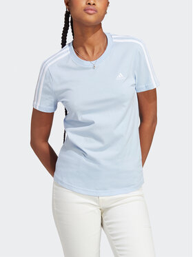 adidas adidas Tricou Essentials Slim 3-Stripes T-Shirt ID0008 Albastru Slim Fit