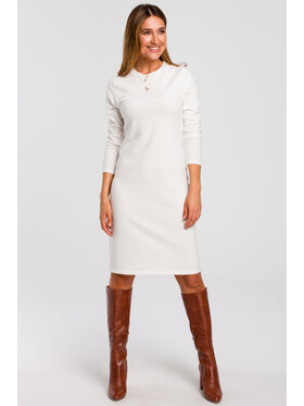 Stylove Stylove Sukienka codzienna S178 Biały Regular Fit