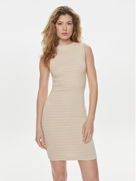 Guess Guess Ежедневна рокля Denisa W4GK0Z KC790 Бежов Slim Fit