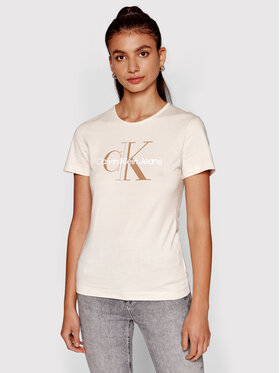Calvin Klein Jeans Calvin Klein Jeans T-Shirt J20J218996 Beżowy Regular Fit