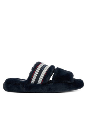 Tommy Hilfiger Tommy Hilfiger Bačkory Hilfiger Fur Slipper FW0FW08854 Tmavomodrá