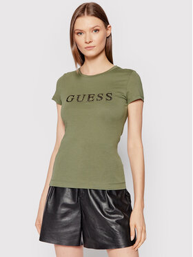 Guess Guess T-krekls Kimetz W1BI06 JA911 Zaļš Regular Fit
