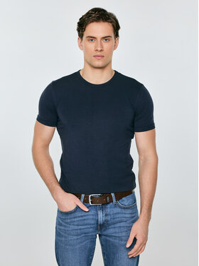 BIG STAR BIG STAR T-Shirt SUPICLASSIC Granatowy Slim Fit