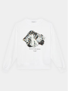 Calvin Klein Jeans Calvin Klein Jeans Majica dugih rukava Crystal Graphic IG0IG02306 Bijela Regular Fit
