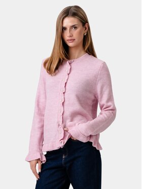 TeeShoppen TeeShoppen Kardigan 'Basic Collection' Różowy Regular Fit