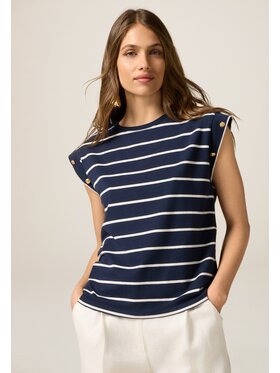 Oltre Oltre T-Shirt G375J004155N0Z4 Niebieski Regular Fit