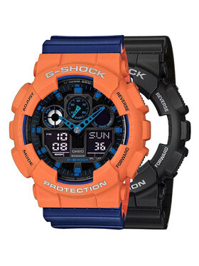 Casio Casio Zegarek SET GA-100-1A2ER + BEZEL 10589006 + PASEK 10527467 Niebieski