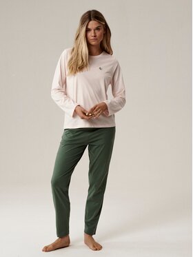 Atlantic Atlantic Piżama Embroidery Zielony Regular Fit